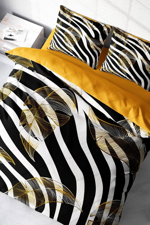 Kıng Sıze Zebra Feather 3D Çift Kişilik Nevresim Takımı