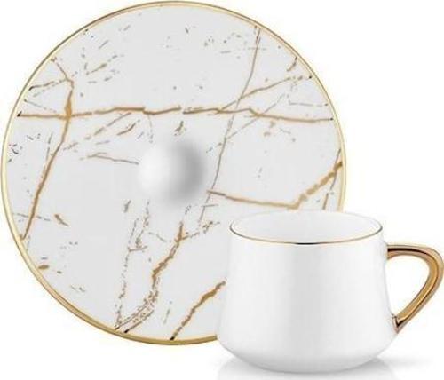 Sufi Beyaz Mermer 6 Lı Çay Nescafe Fincanı