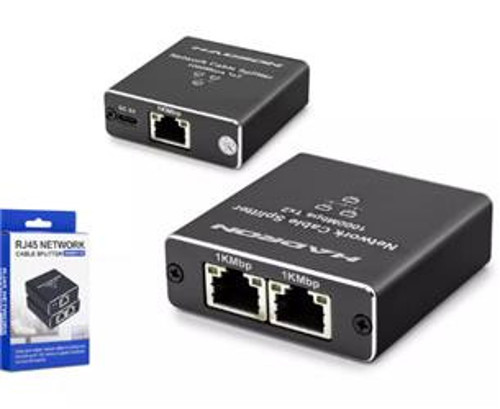 Hdx1347 100mt Network Splitter Gigabit Rj45 1000Mbps 1-In 2-Out Siyah