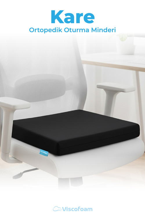 Viscofoam Kare Visco Ortopedik Oturma Minderi - Siyah