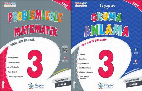 Üçgen 2025 3. Sınıf Problemler + Türkçe Okuma Anlama 36 Hafta Seti 2 Kitap