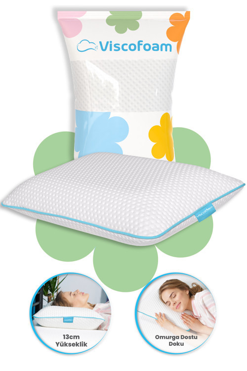Boyun Destekli Ortopedik Yastık Tombul Visco Yastık - 59x39x13cm