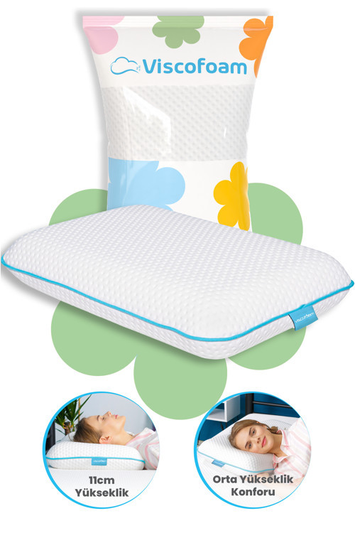 Lüks Boyun Destekli Ortopedik Yastık Visco Yastık 60x40x11cm