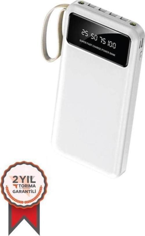 Hızlı Şarj Özellikli 4 Çıkışlı 10.000 Mah Powerbank Beyaz
