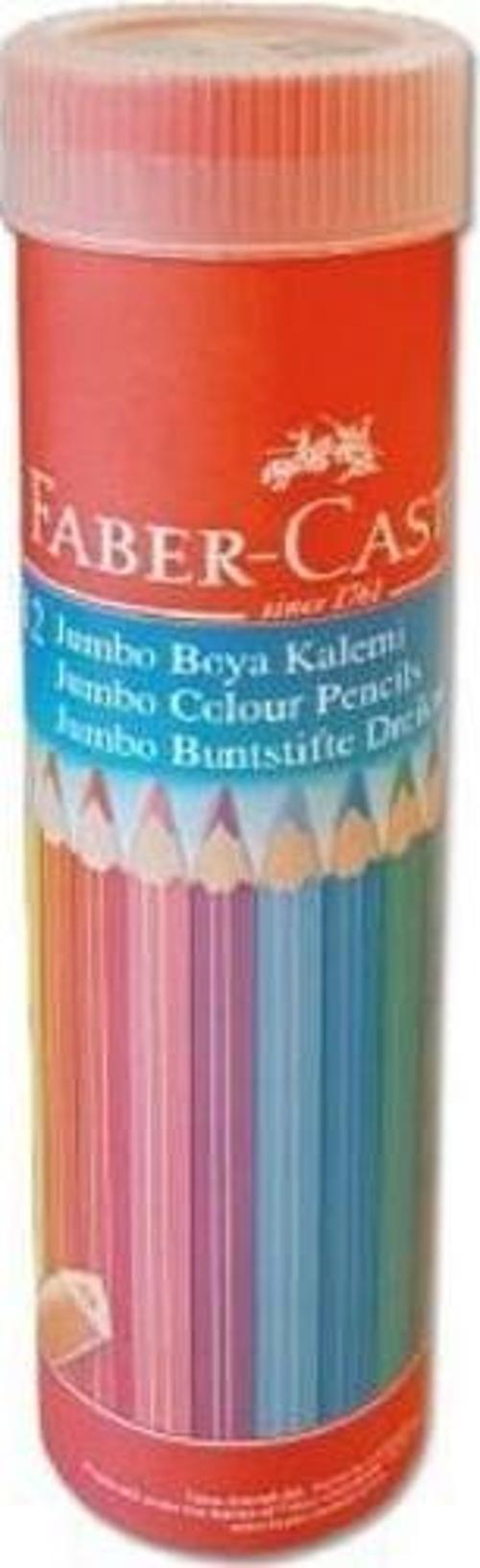 Faber-Castell-Castell  Kuru Boya Kalemi 12 Renk  Jumbo Tam Boy