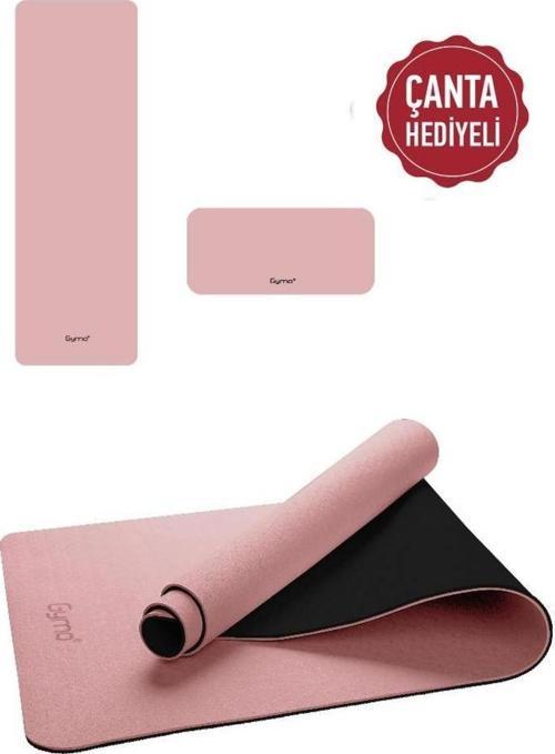 Ekolojik 6mm TPE Yoga Matı Pilates Minderi Diz Dirsek Koruyucu Matlı Set Scarlet