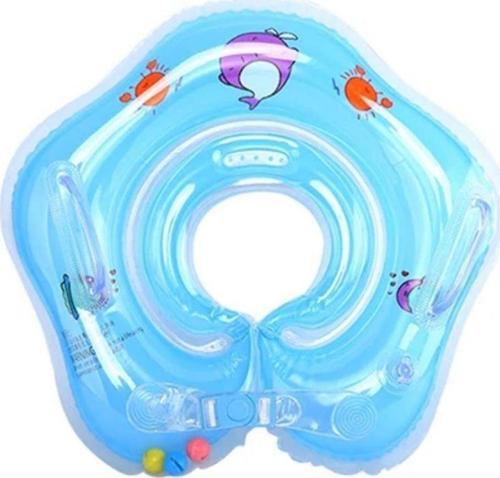 Mavi Zilli Bebek Yüzme Boyun Simidi Emniyet Kilitli Bebek Simiti Bebek Boyunluk Deniz Boyunluğu