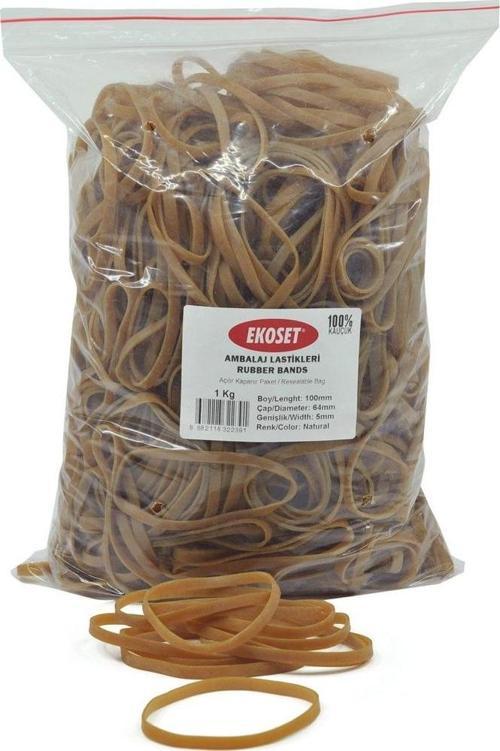 100x5mm Geniş Kauçuk Paket Ambalaj Lastiği 1Kg