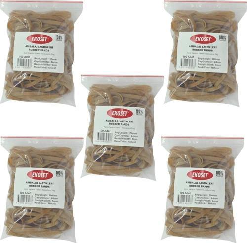 100x5mm Geniş Kauçuk Paket Ambalaj Lastiği 500 Adet