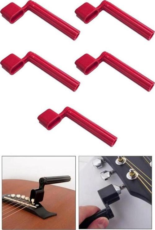 W11-RD-5X Gitar Tel Sarıcı Gitar Burgu Çevirici (Kırmızı 5 Adet)