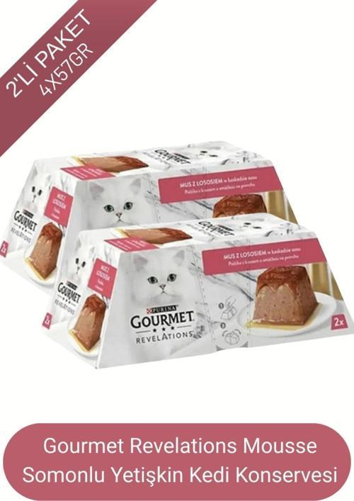Revelations Mousse Somonlu Sosla Kaplı Lezzet Kedi Ödül Yaşmama 2x57 Gr 114 Gr X 2 Paket