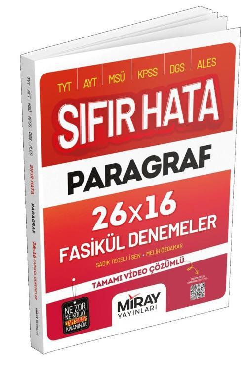 Miray 2024 Tyt Paragraf Sıfır Hata 16 Deneme