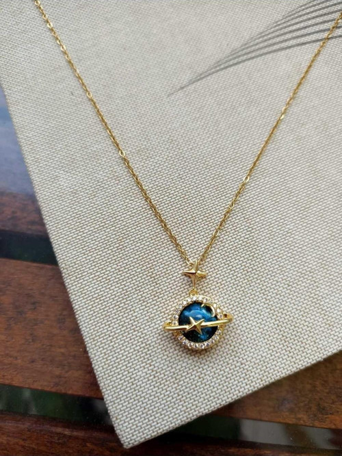 Gezegen Dünya Çelik Kolye, Gold Kolye