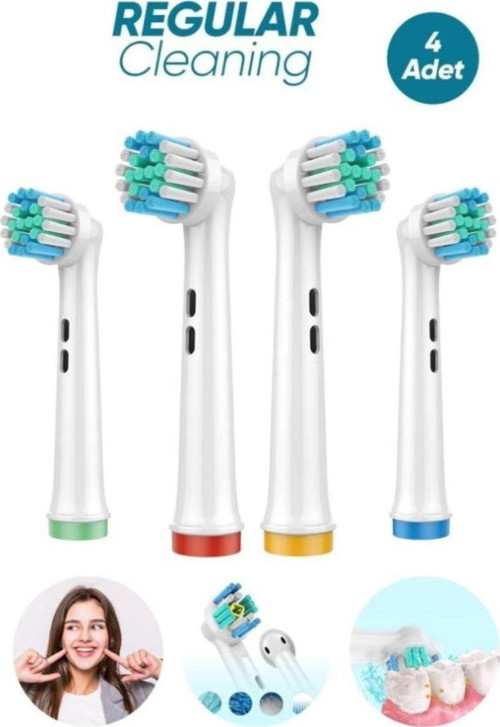 Regular Cleaning Şarjlı Braun Uyumlu 4 Adet Yedek başlık