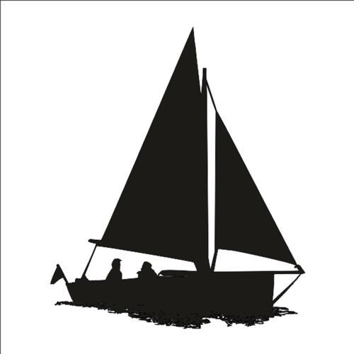 YELKENLİ TEKNE FOLYO STİCKER 100cm Uzunluk