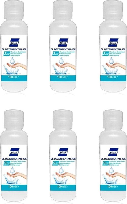 Konix 100 ml Antibakteriyel Virüslere Karşı Etkili El Dezenfektan Jel 6 Adet