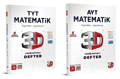 3D Yayınları Tyt + Ayt Matematik Video Destekli Defter Seti 2 Kitap
