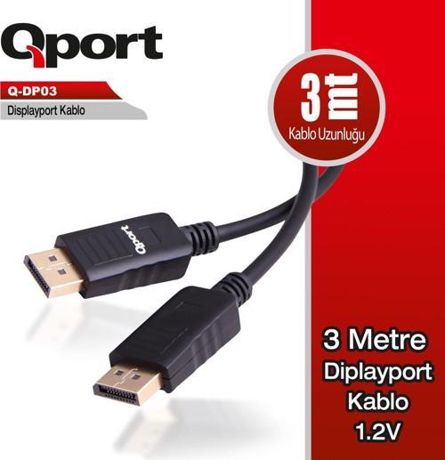 Q-DP03  3m DISPLAY PORT 1.2V KABLO