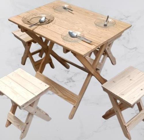 Piknik Seti Masa Sandalye Katlanabilir HAM 90391Çam Ağac AZ Yer İşgal Eder Çok İş Yapar El Yapım