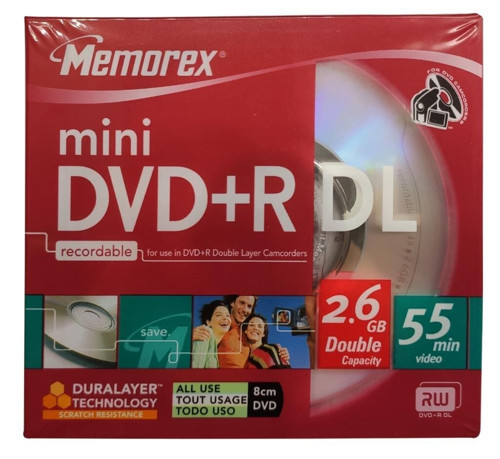 Premium Memorex Mini DVD+R DL 60 DK 1 Adet Kamera Aracı Cihaz Diski Kayıt Medyasi