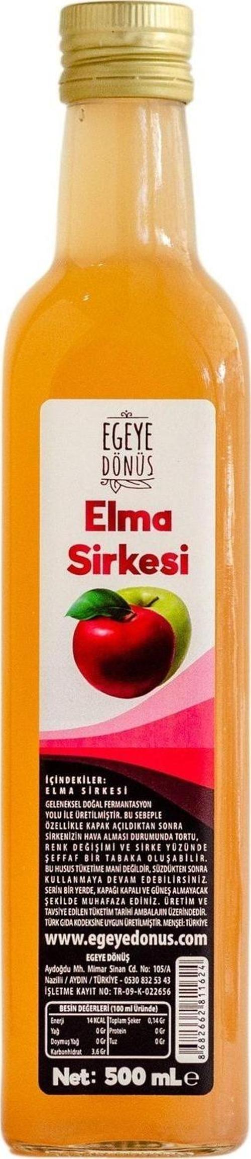 Katkısız Doğal Fermente Elma Sirkesi Cam Şişe - 500 ml