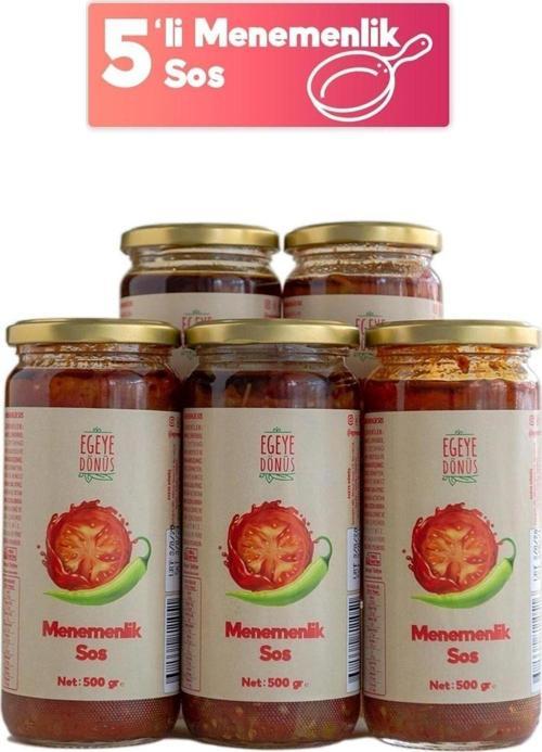 Ev Yapımı Yemek Için Hazır Menemenlik Sos 5'li Cam Kavanoz-500 gr