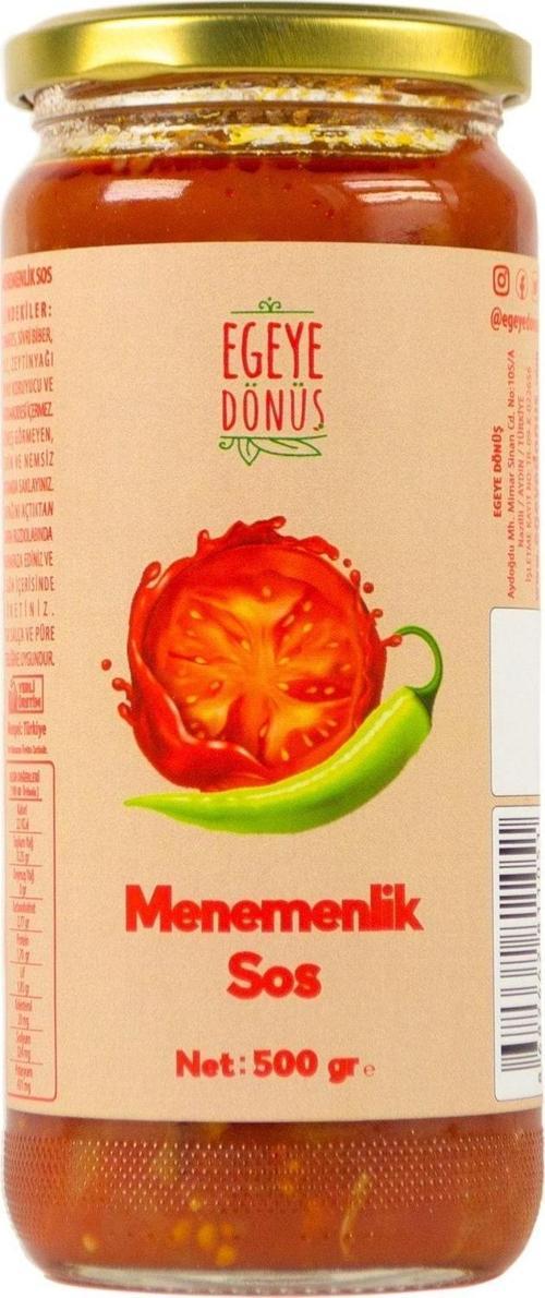 Ev Yapımı Yemek Için Hazır Menemenlik Sos Cam Kavanoz -500 gr