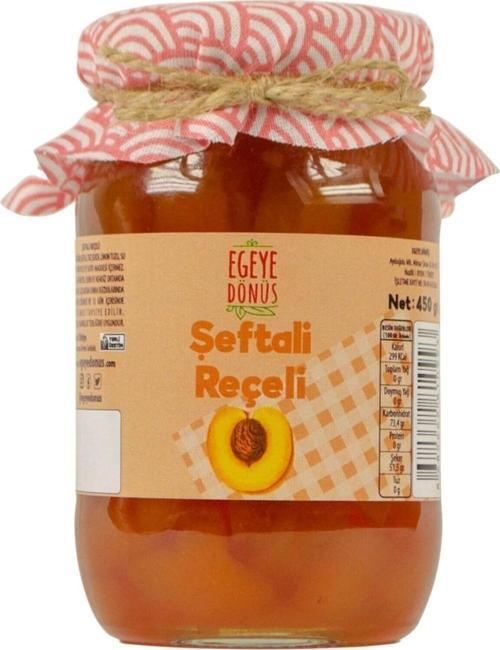 Geleneksel Şeftali Reçeli Cam Kavanoz - 450 Gr. (%65-%70 Meyve Oranı)
