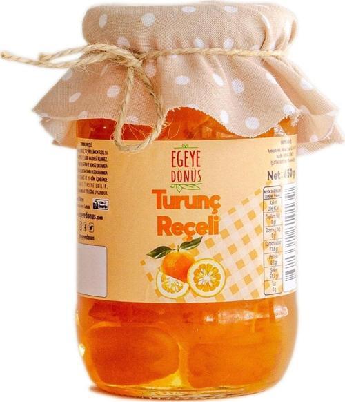Geleneksel Turunç Reçeli Turunç Kabuğu Tatlısı Cam Kavanoz - 450 Gr. (%65-%70 MEYVE ORANI)