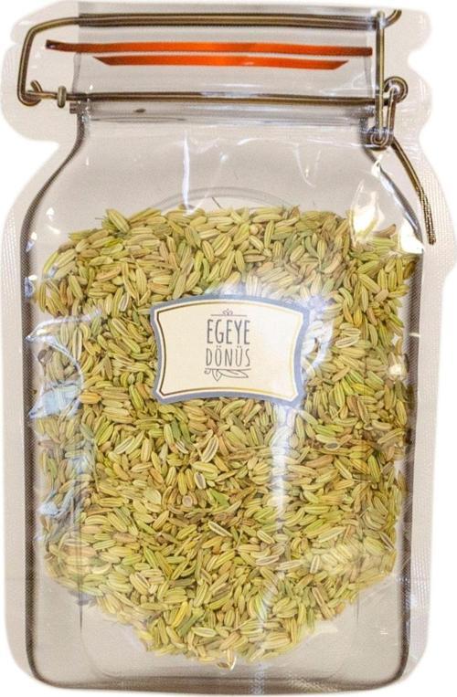 Rezene Tohumu Bitki Çayı 50 gr Kavanoz Görünümlü Kilitli Poşet Kilitli Saklama Poşeti