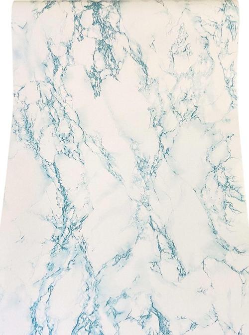 Mavi Beyaz Mermer Desenli Kendinden Yapışkanlı Folyo Kaplama Kağıt 45 Cm X 1 Metre