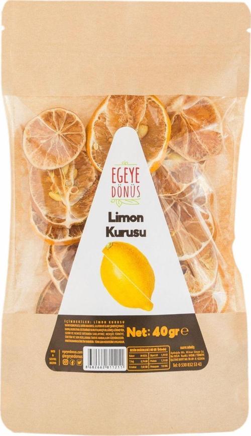 Şekersiz Limon Meyvesi Kurusu Cipsi - 40  gr (YÜKSEK AROMA - KOKTEYL MEYVESİ -KORUYUCU İÇERMEZ)
