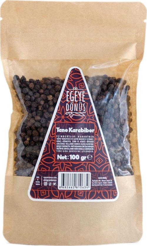 Tane Karabiber (Elenmiş Kara Biber Tane Baharat) - 100 Gr. (1. Kalite)