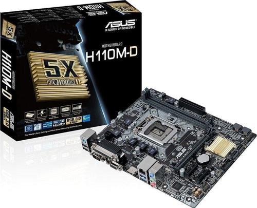 H110M-D Intel H110 Soket 1151 DDR4 2133Mhz USB3.0 mATX Anakart