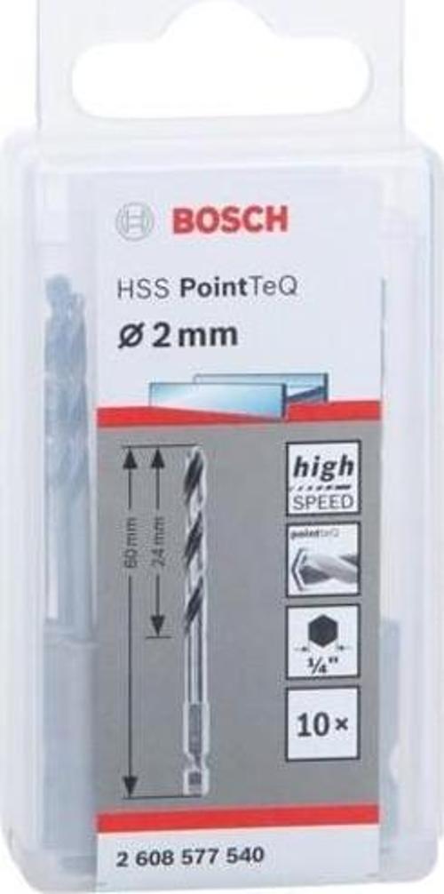 Pointeq  2mm 1/4 Adap. Metal Matkap Ucu 10'lu 2608577540 Bosch
