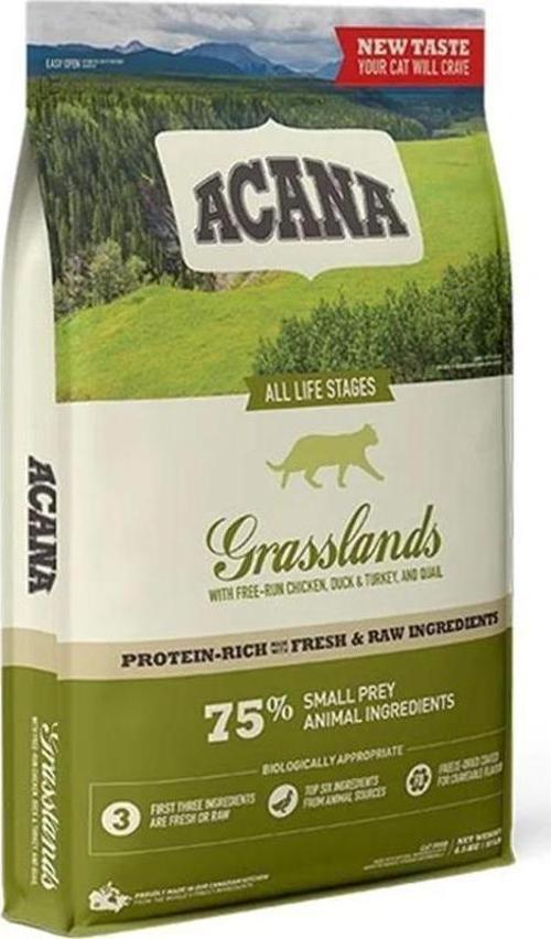 Grasslands Tavuk Ördek Hindi ve Bıldırcın Etli Yetişkin Kedi Maması 1800 G