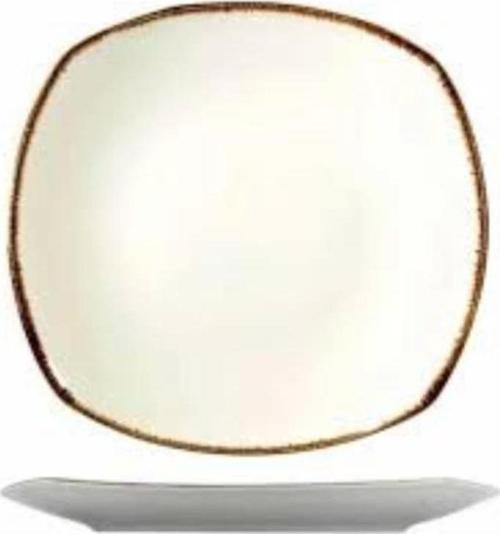 Kare Servis ve Kahvaltı Tabağı Krem 3 lü 23 cm