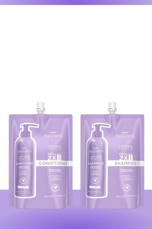 Plant Based Collagen +Biotin Şampuan & Saç Kremi Refill Pouch 500 Ml