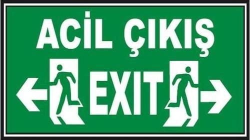 Fosforlu Acil Çıkış - Exit Levhası  - Fotolümenli