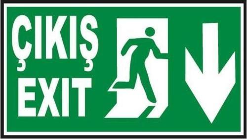 Fosforlu Acil Çıkış -Exit Levhası - Fotolümenli - Aşağı Yön