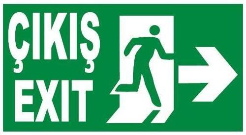 Fosforlu Acil Çıkış Levhası - Fotolümenli - Sağ Yön