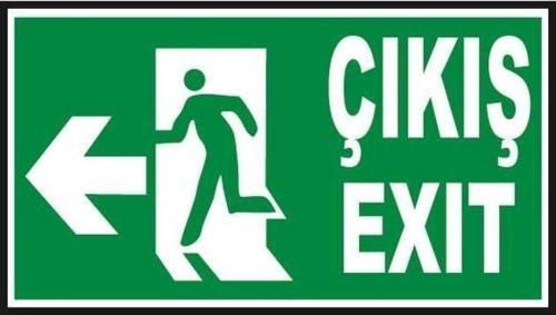 Fosforlu Acil Çıkış-Exit Levhası  - Fotolümenli - Sol Yön