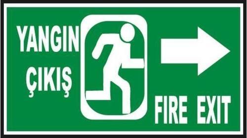 Fosforlu Yangın Çıkış Levhası  - Fotolümenli - Sağ Yön