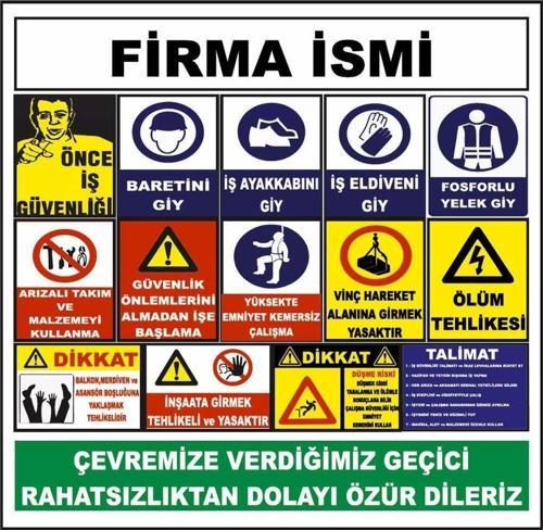 Şantiye İnşaat Alanı İnşaat Uyarı Levhası