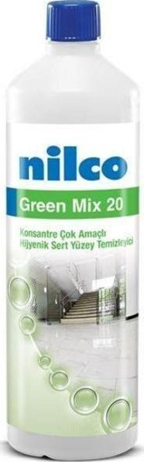 Nilco GREEN MIX 20 1L/1,03 KG KONSANTRE ÇOK AMAÇLI HİJYENİK SERT YÜZEY TEMİZLEYİCİ