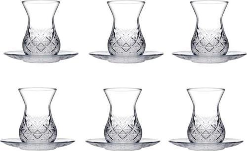 Timeless Kesme Kristal Çay Bardağı Seti Takımı - 12 Parça Çay Seti 96992