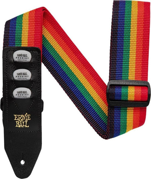 ERNIE BALL P04188 Gitar Askısı Pena Yuvalı Pickholder Strap Rainbow