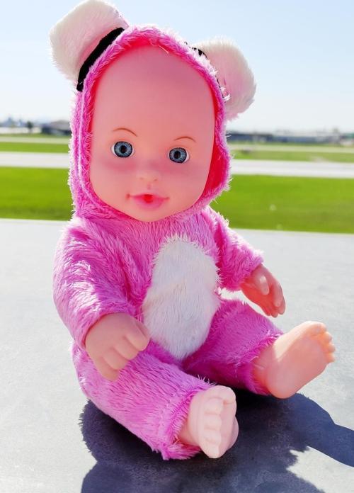 Mavi Pembe Ve Beyaz Renk Koala Kostümlü Ingilizce Konuşan Et Bebek