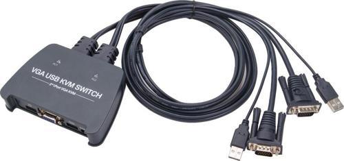 Dd211-2K 2 Port Vga 1080P@60Hz Plastik Kasa Kvm Switch