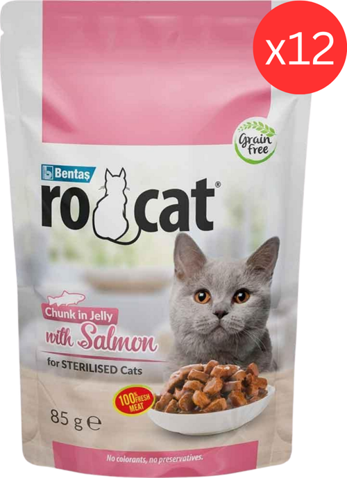 RO CAT STERILISED SOMONLU KEDİ YAŞ MAMA 12 Lİ (85GR)